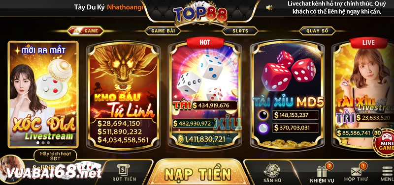 Top88 - Cổng game bài đổi thưởng đẳng cấp nhất đầu năm 2023