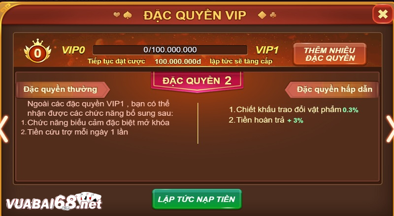 Đặc quyền Vip hấp dẫn có một không hai cho tân cược thủ