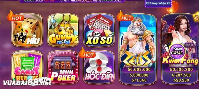 Các tựa game hot tại cổng game bài Mix79 Vip