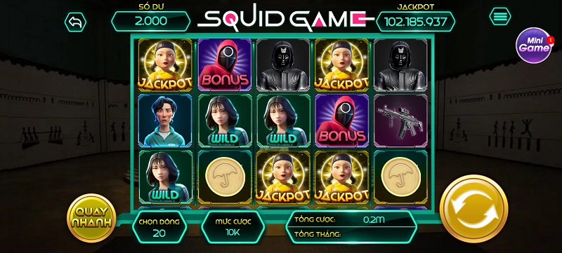 Game nổ hũ Squid Game được nhiều tay chơi yêu thích