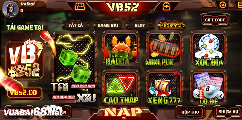 Số lượng trò chơi nhiều cho bạn thoả thích trải nghiệm chơi game VB52