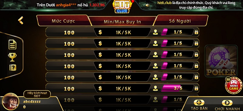 Chơi game bài Poker cực chất tại cổng game uy tín Hit Club