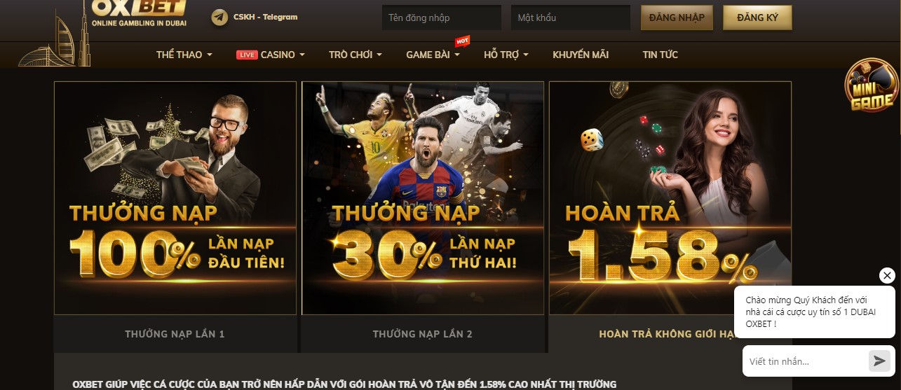 Khuyến mãi hoàn trả của Oxbet